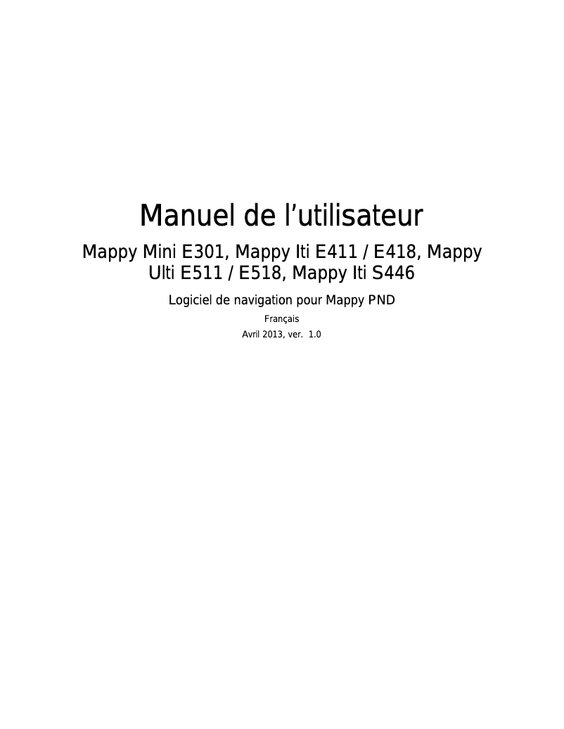 Page n°1 - Manuel utilisateur Mappy Ulti E528