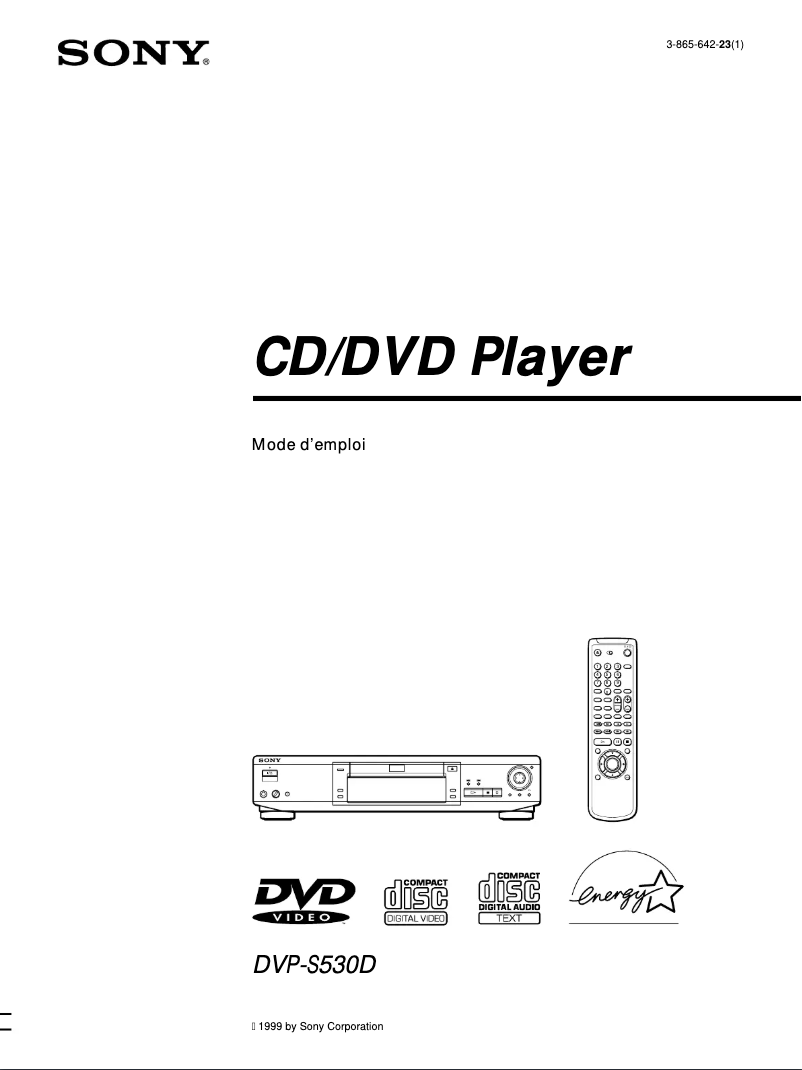Page n°1 - Manuel utilisateur Sony DVP-S530D