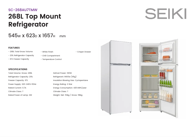 Image de la première page du manuel de l'appareil SC-268AU7TM