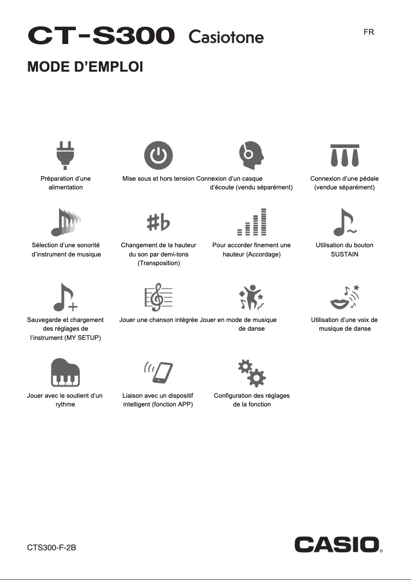 Page 1 de la notice Manuel utilisateur Casio Casiotone CT-S300