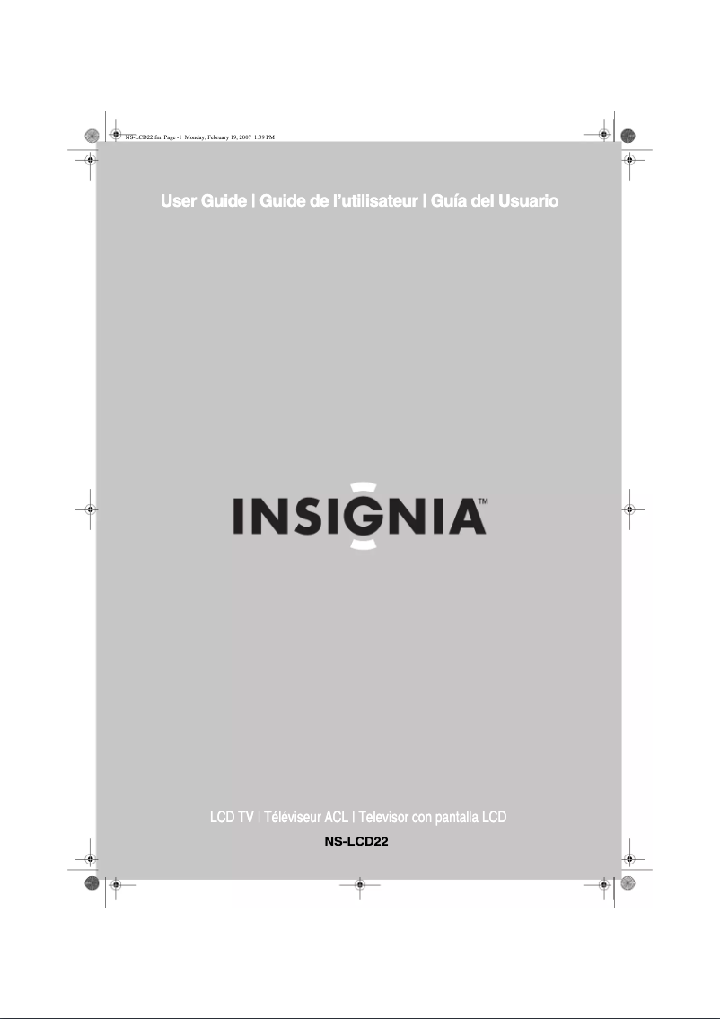 Page 1 de la notice Manuel utilisateur Insignia NS-LCD22