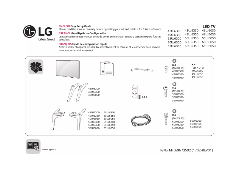 Page n°1 - Manuel utilisateur LG 43UJ6300