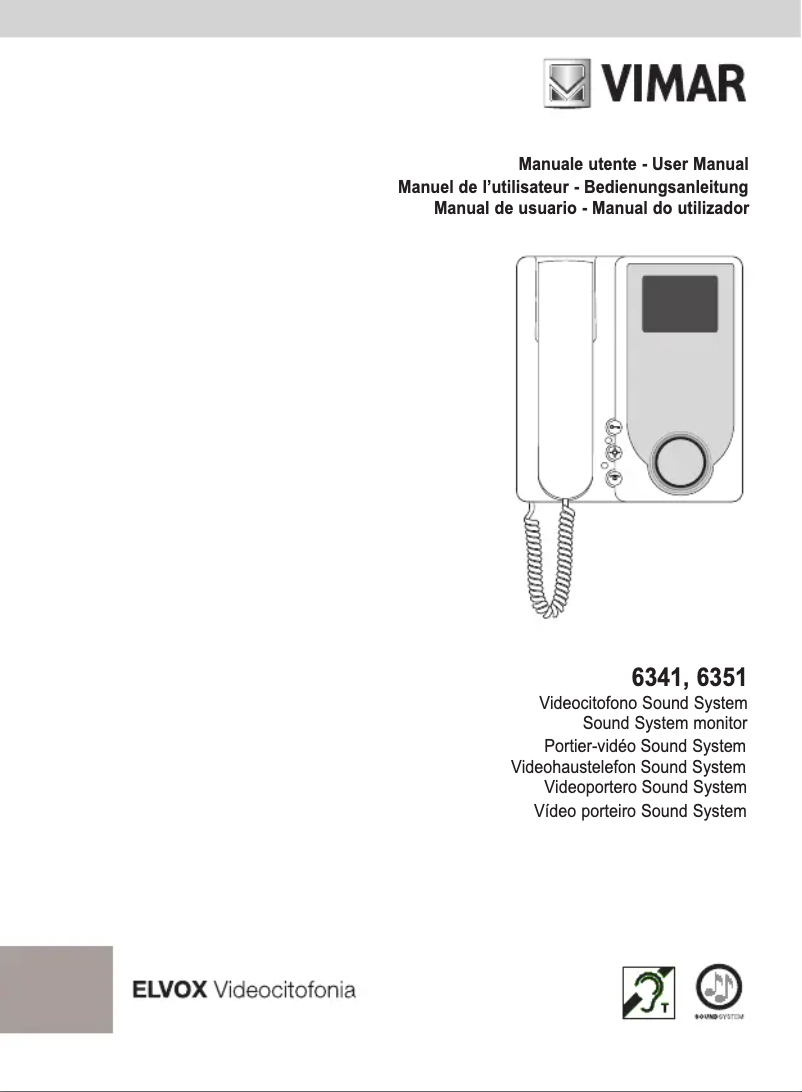 Page 1 de la notice Manuel utilisateur Vimar ELVOX 6351