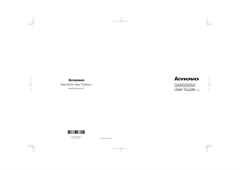 Page 1 de la notice Manuel utilisateur Lenovo G450