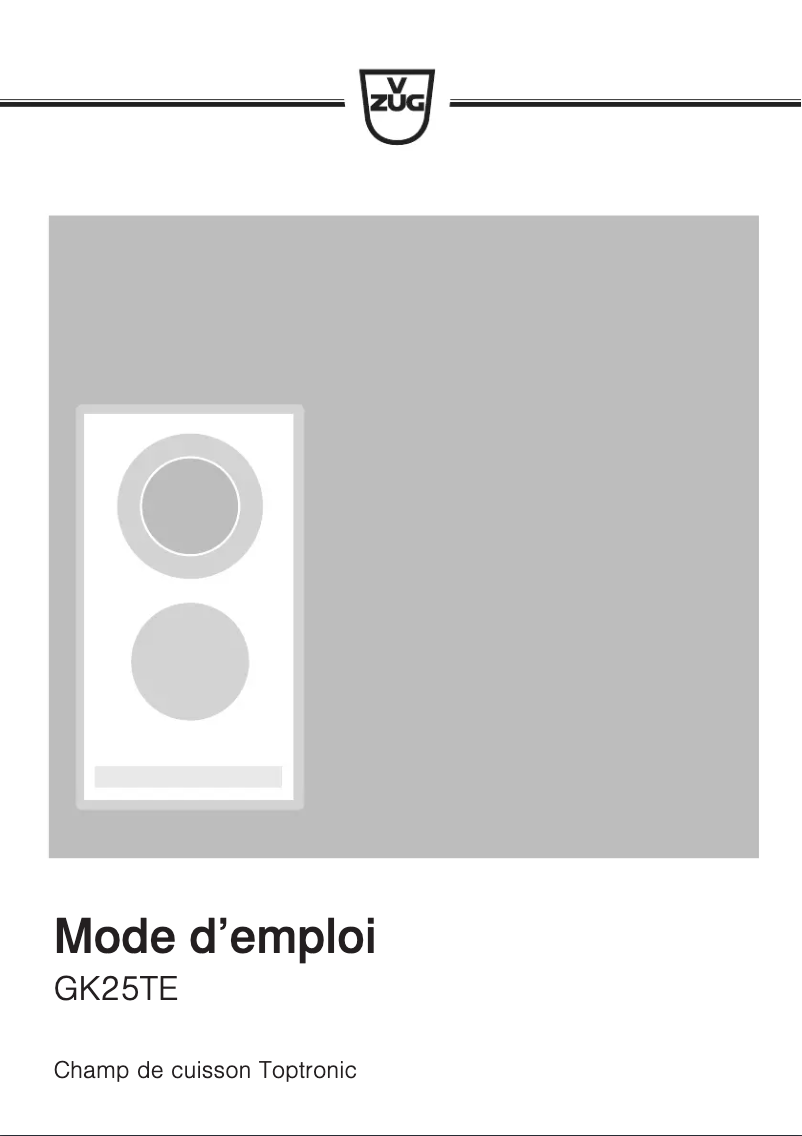 Image de la première page du manuel de l'appareil GK25TE