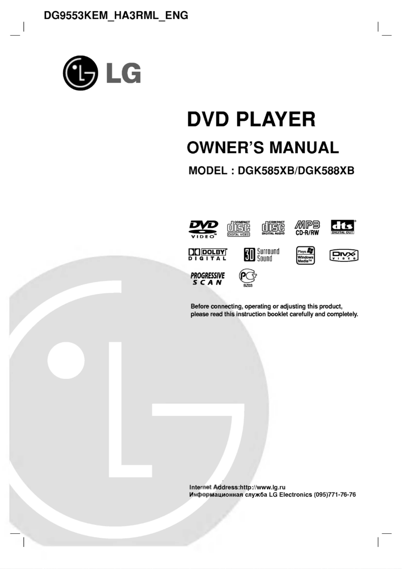 Page n°1 - Manuel utilisateur LG DGK585XB