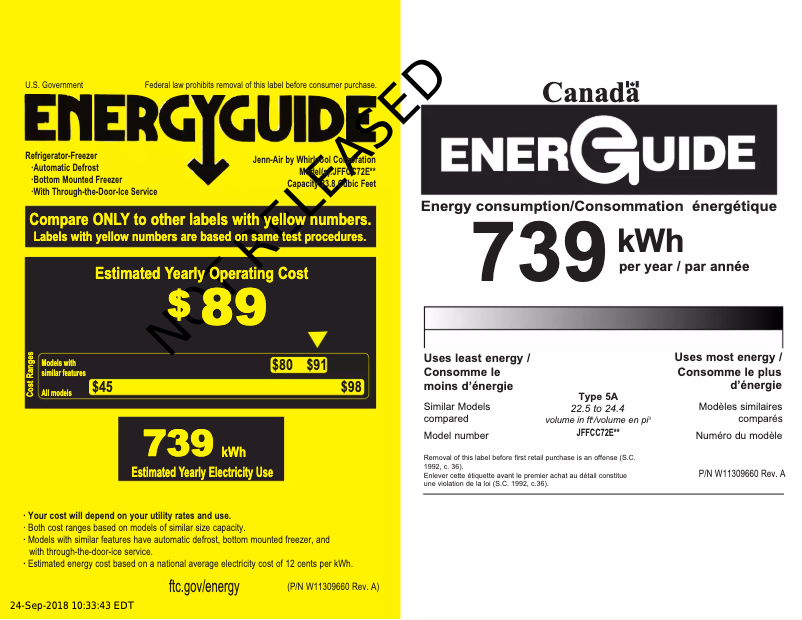 Image de la première page du manuel de l'appareil JFFCC72EHL