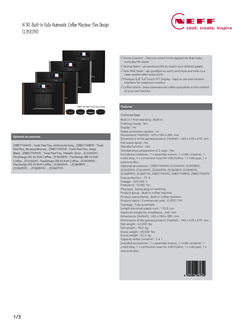 Image de la première page du manuel de l'appareil CL9TX11Y0