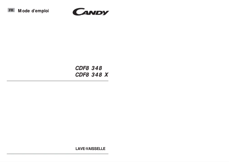 Page 1 de la notice Manuel utilisateur Candy CDF8 348/1-47