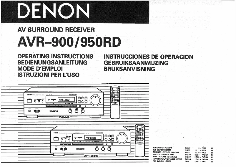 Página 1 del manual Manual de usuario Denon AVR-950RD