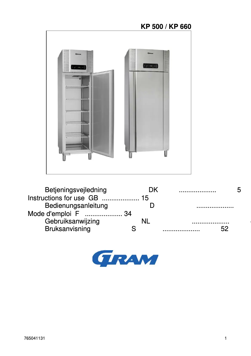 Page n°1 - Manuel utilisateur Gram KP500