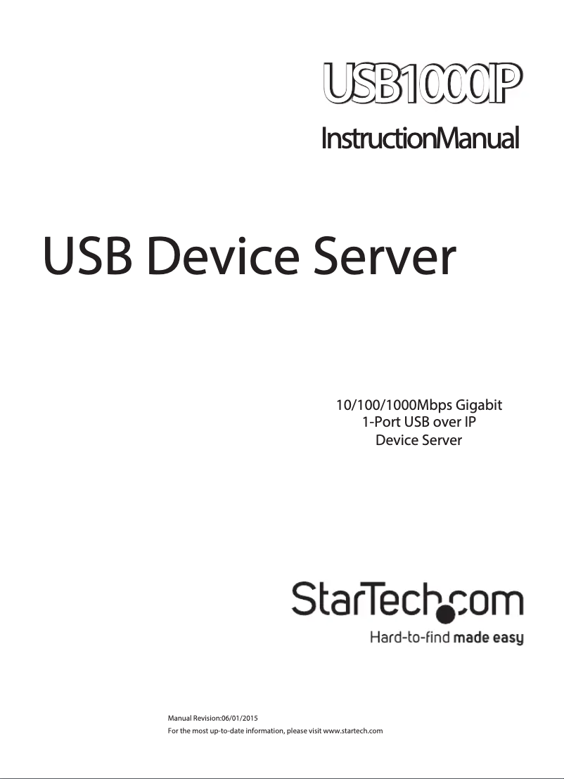 Página 1 del manual Manual de usuario StarTech.com USB1000IP
