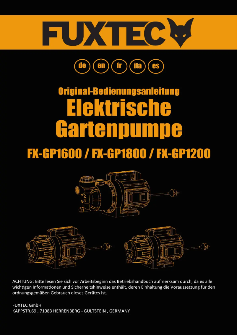 Image de la première page du manuel de l'appareil FX-GP1200