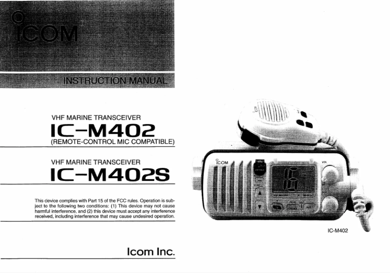 Page n°1 - Manuel utilisateur ICOM ICM402