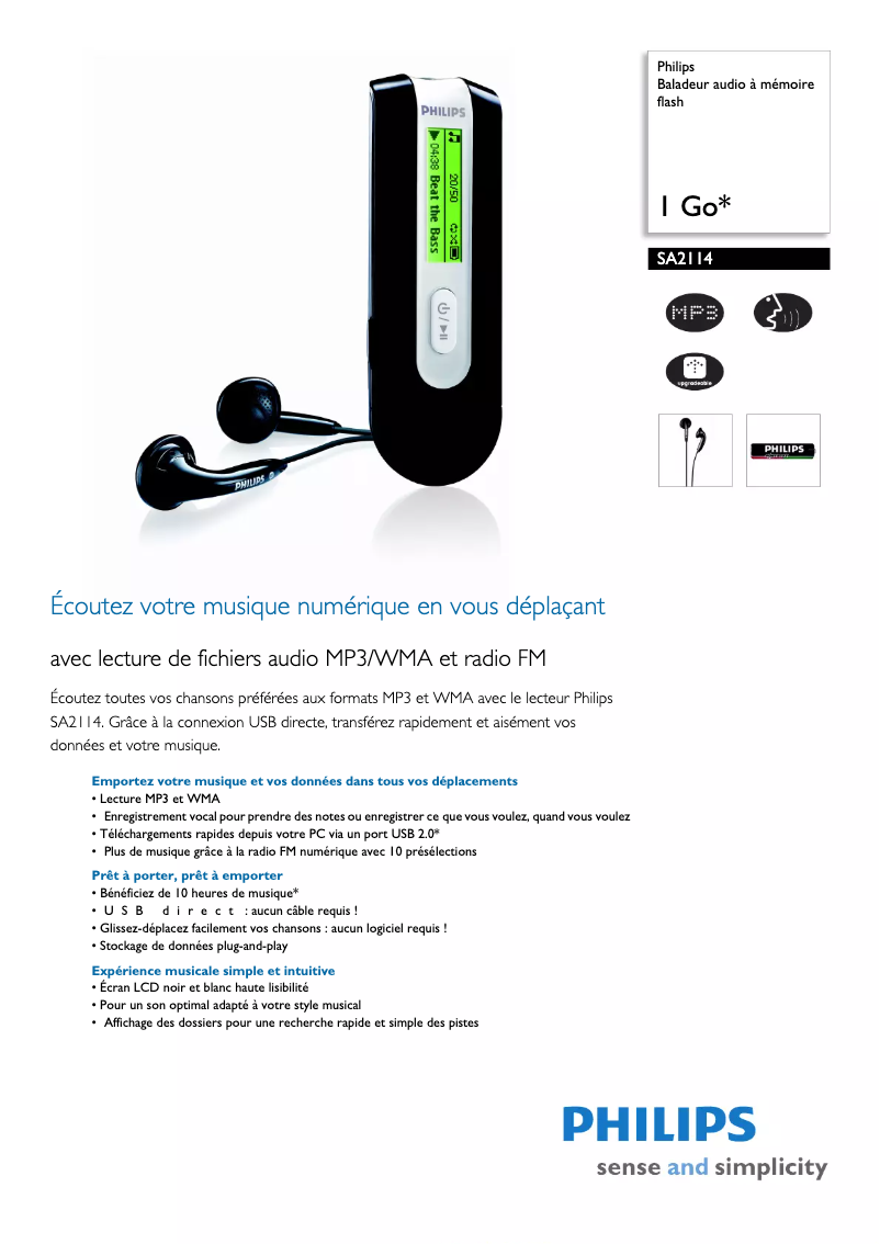 Image de la première page du manuel de l'appareil SA2114