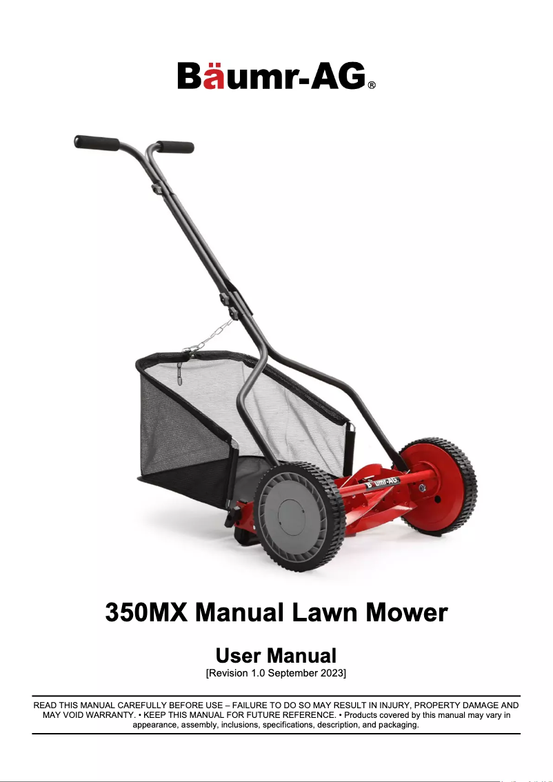 Page n°1 - Manuel utilisateur Baumr-AG 350MX