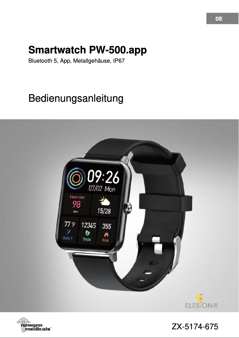 Image de la première page du manuel de l'appareil PW-500.app