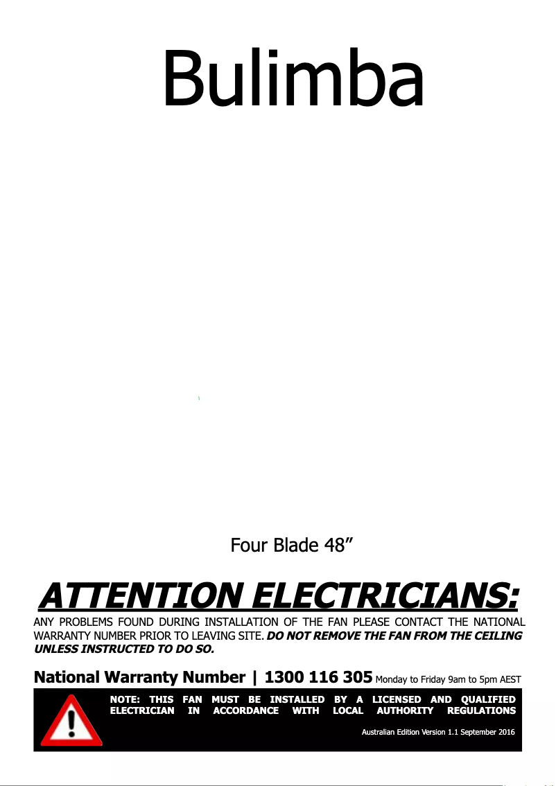 Image de la première page du manuel de l'appareil Bulimba