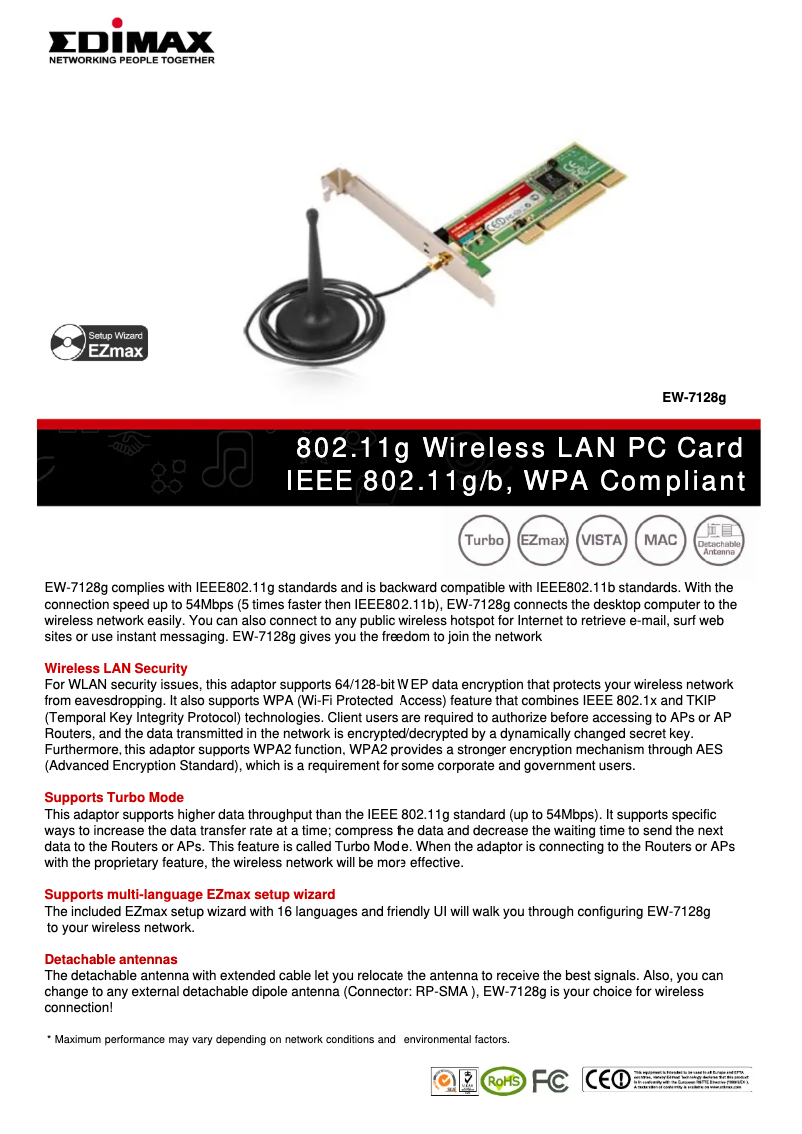 Página 1 del manual Ficha técnica Edimax EW-7128g