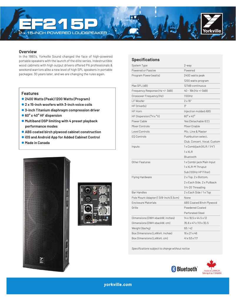 Image de la première page du manuel de l'appareil Elite EF215P