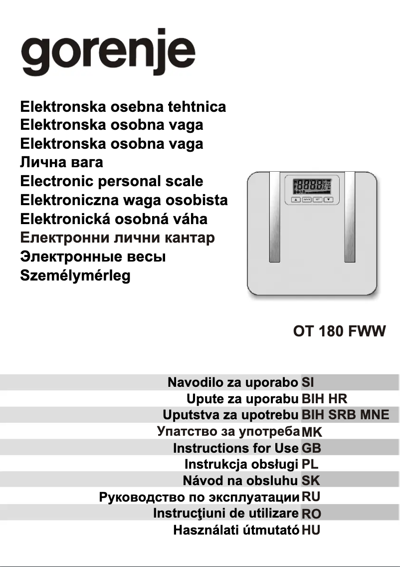 Página 1 del manual Manual de usuario Gorenje OT180FWW