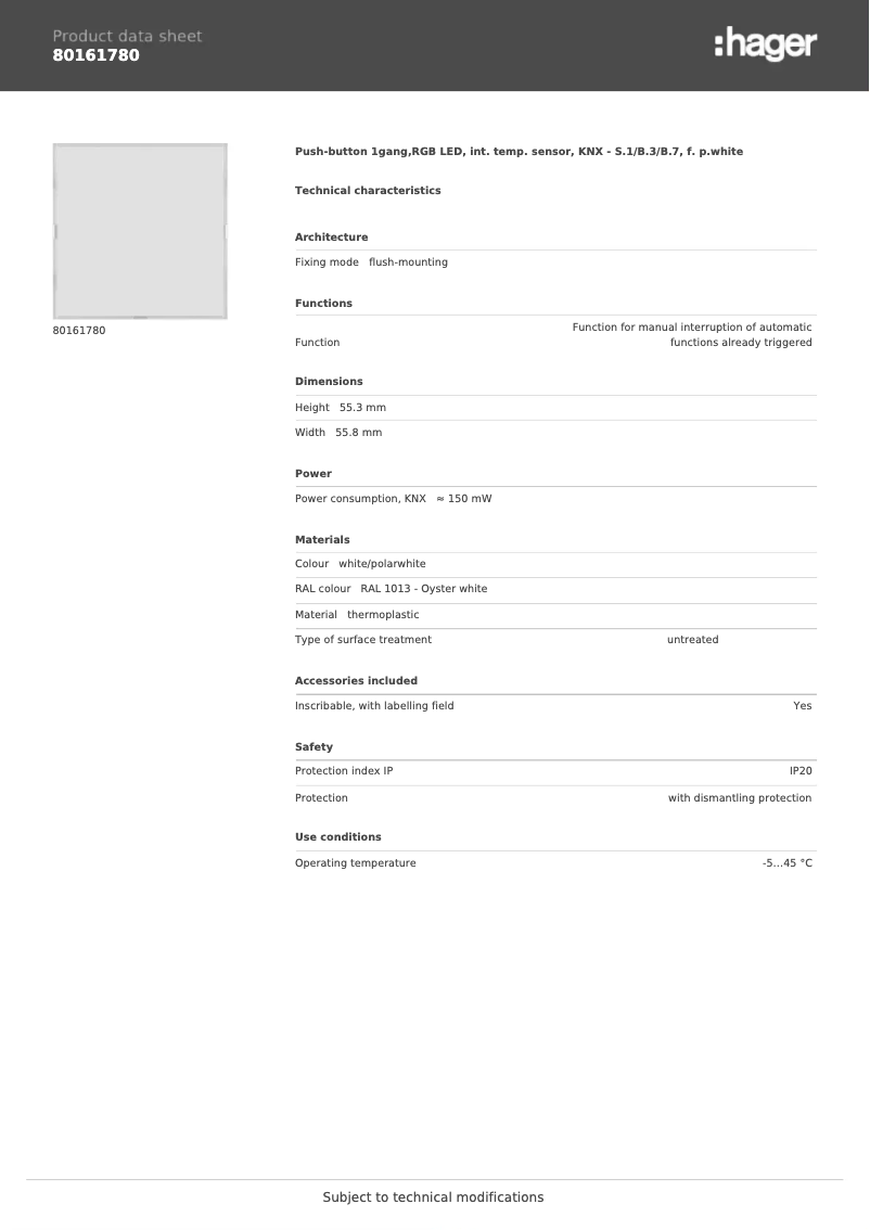 Image de la première page du manuel de l'appareil 80161780