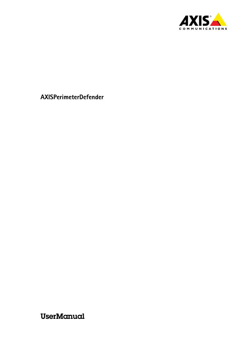 Page n°1 - Manuel utilisateur Axis Perimeter Defender