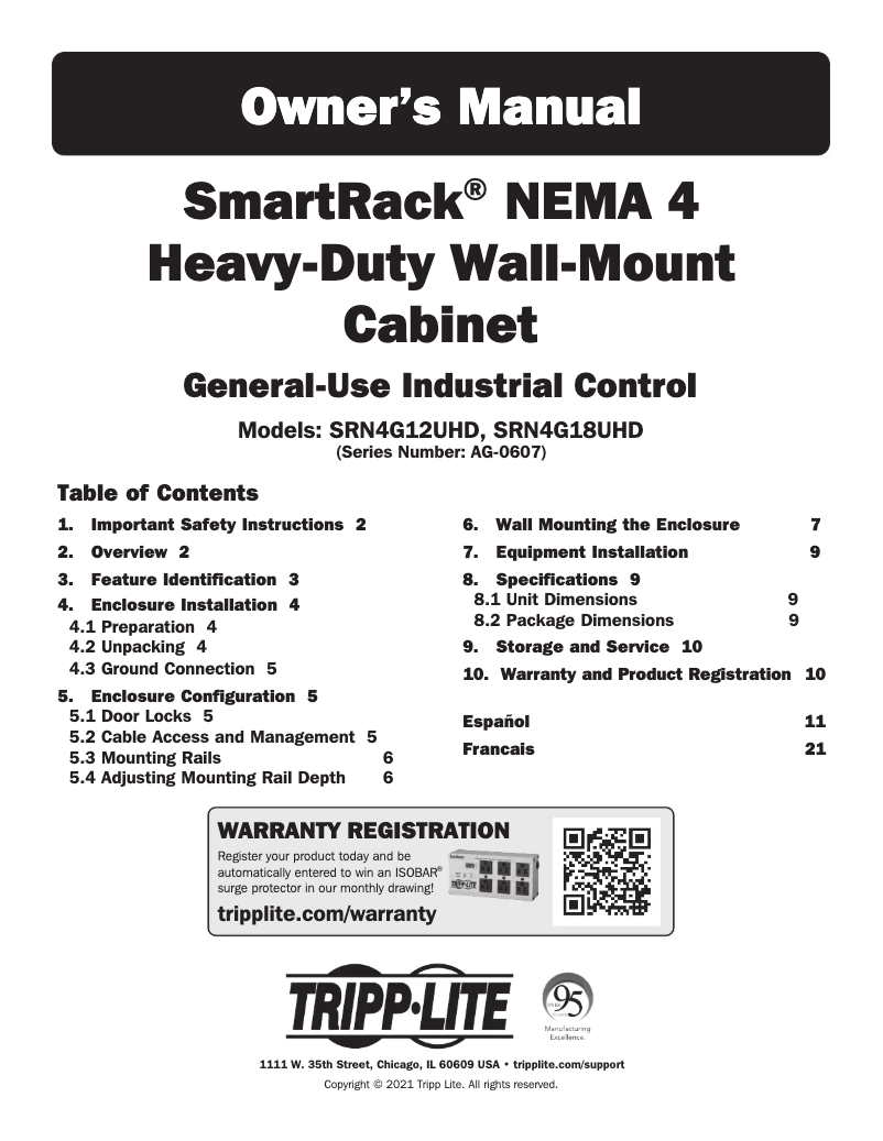 Página 1 del manual Manual de usuario Tripp Lite SRN4G12UHD