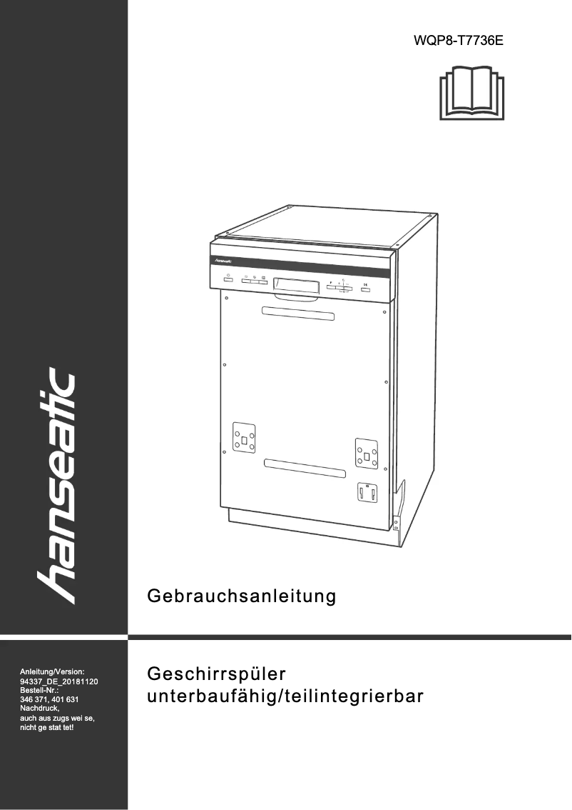 Página 1 del manual Manual de usuario Hanseatic WQP8-T7736E