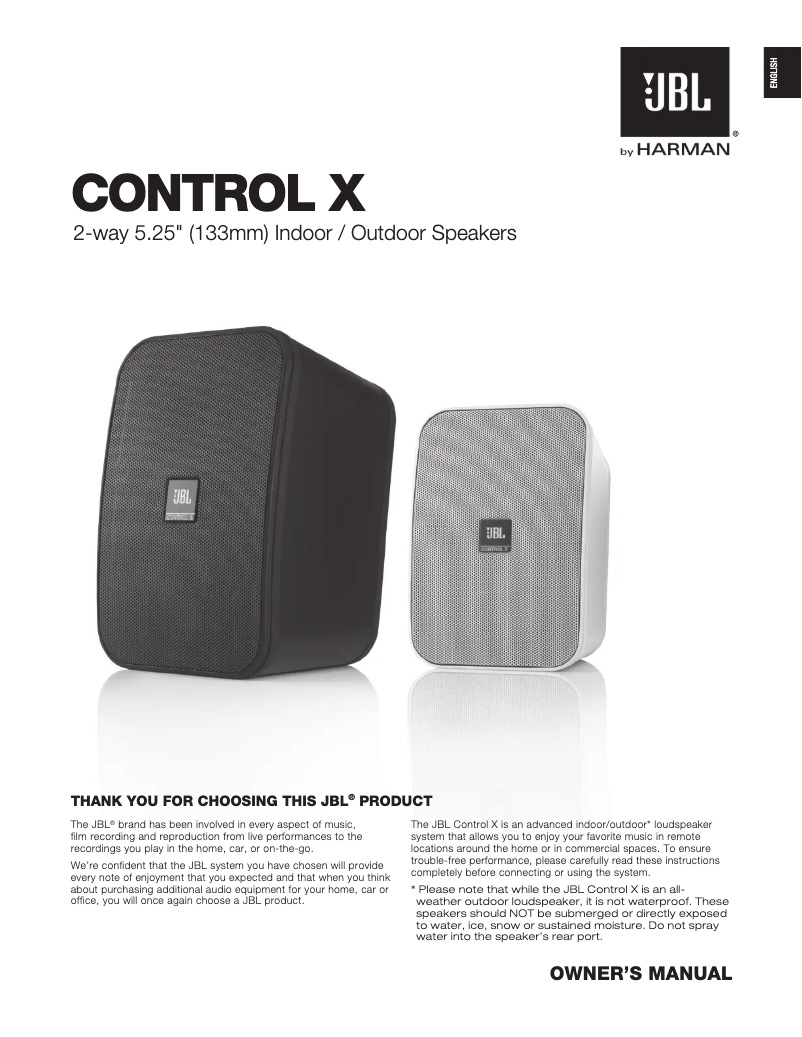 Page n°1 - Mode d'emploi JBL Control X