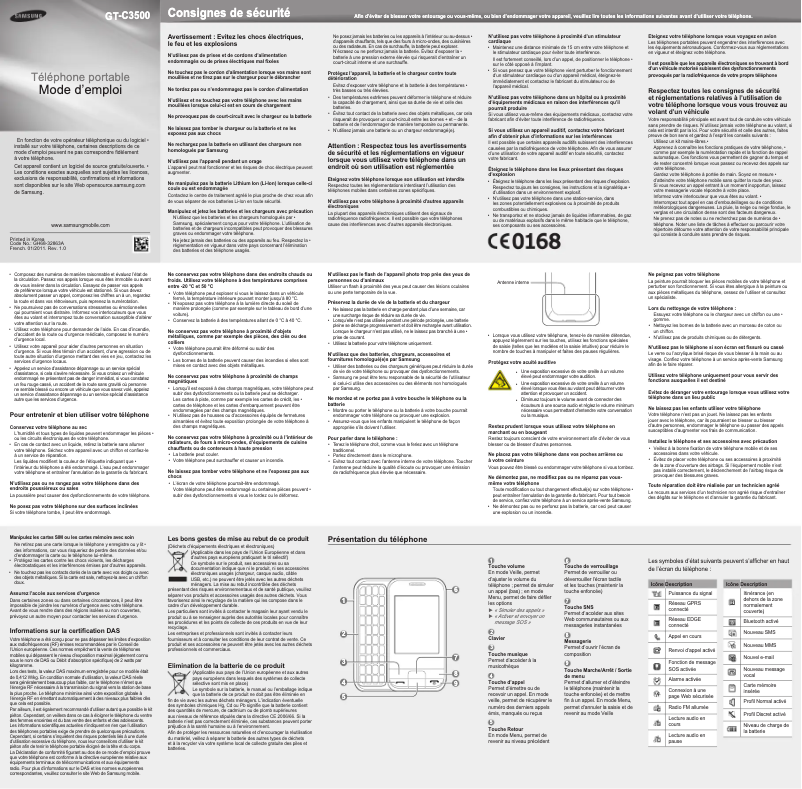 Page n°1 - Manuel utilisateur Samsung CHT-350