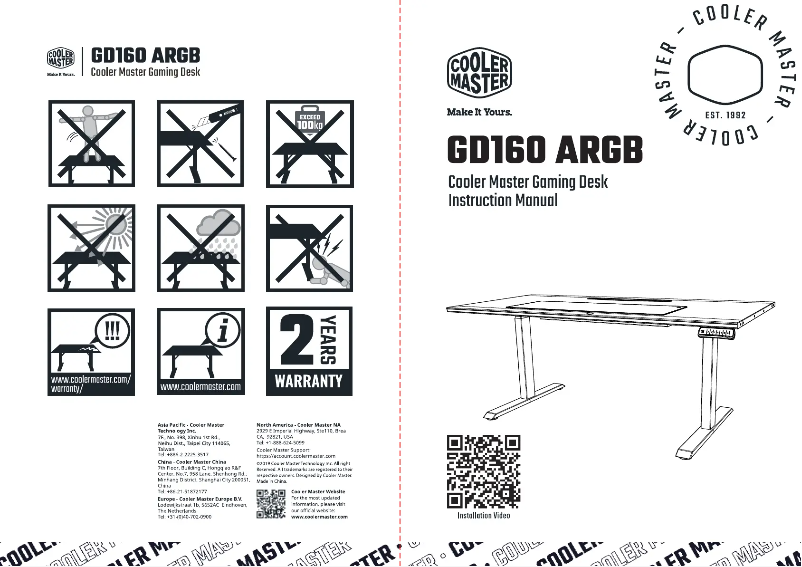 Page 1 de la notice Manuel utilisateur Cooler Master GD160 ARGB