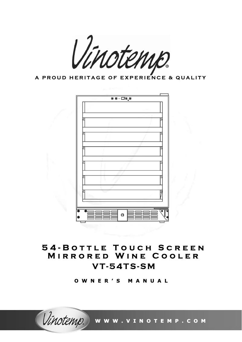 Page n°1 - Manuel utilisateur Vinotemp VT-54TS-SM