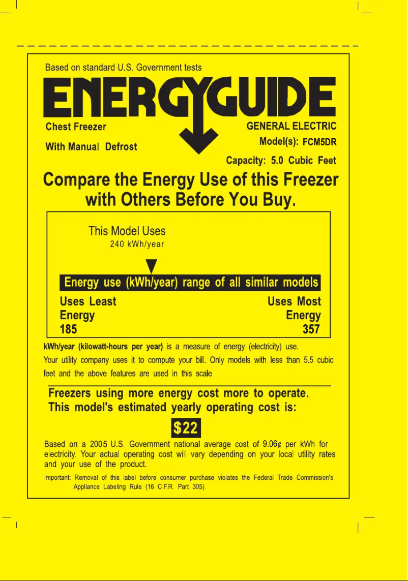 Page n°1 - Label énergétique GE FCM5DRWH