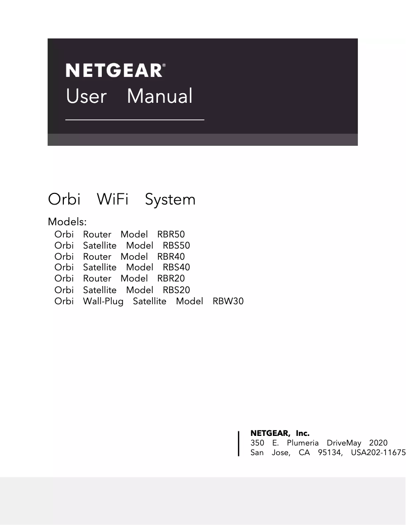 Page n°1 - Manuel utilisateur Netgear Orbi Voice RBS40V