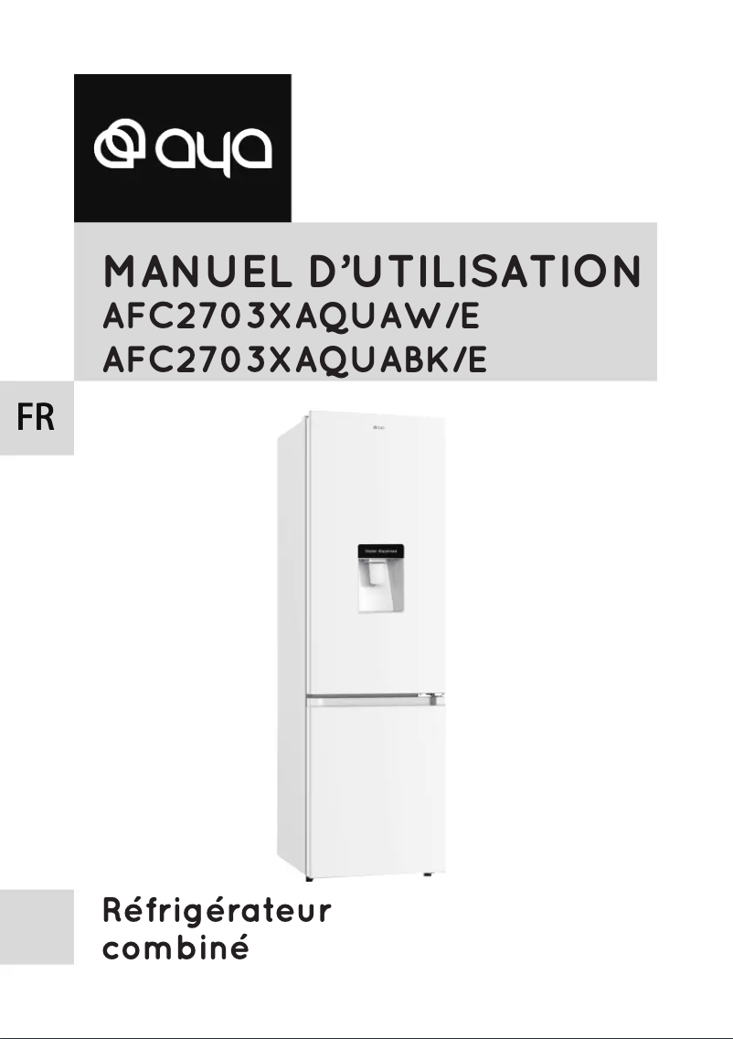 Page n°1 - Manuel utilisateur AYA AFC2703XAQUA
