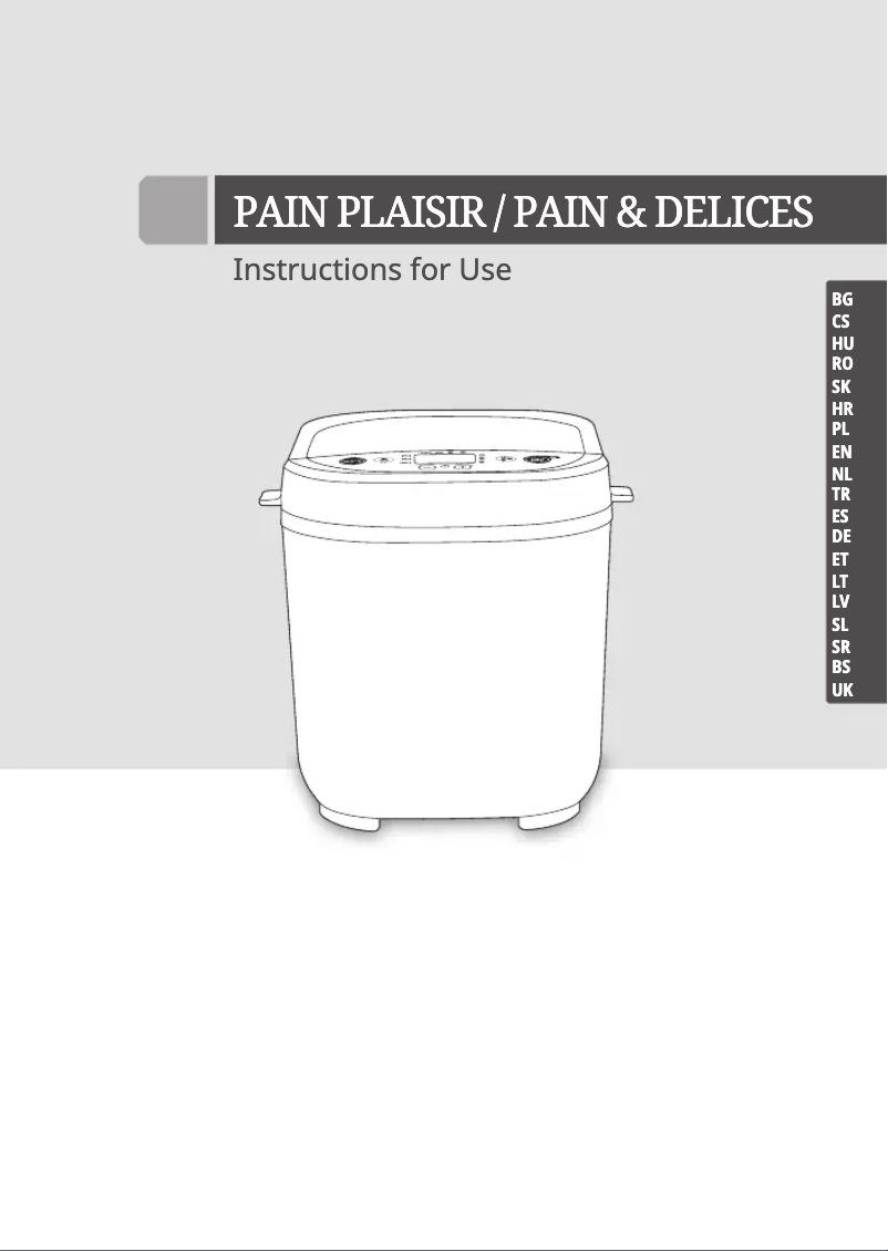 Page n°1 - Manuel utilisateur Tefal Pain Plaisir PF2208