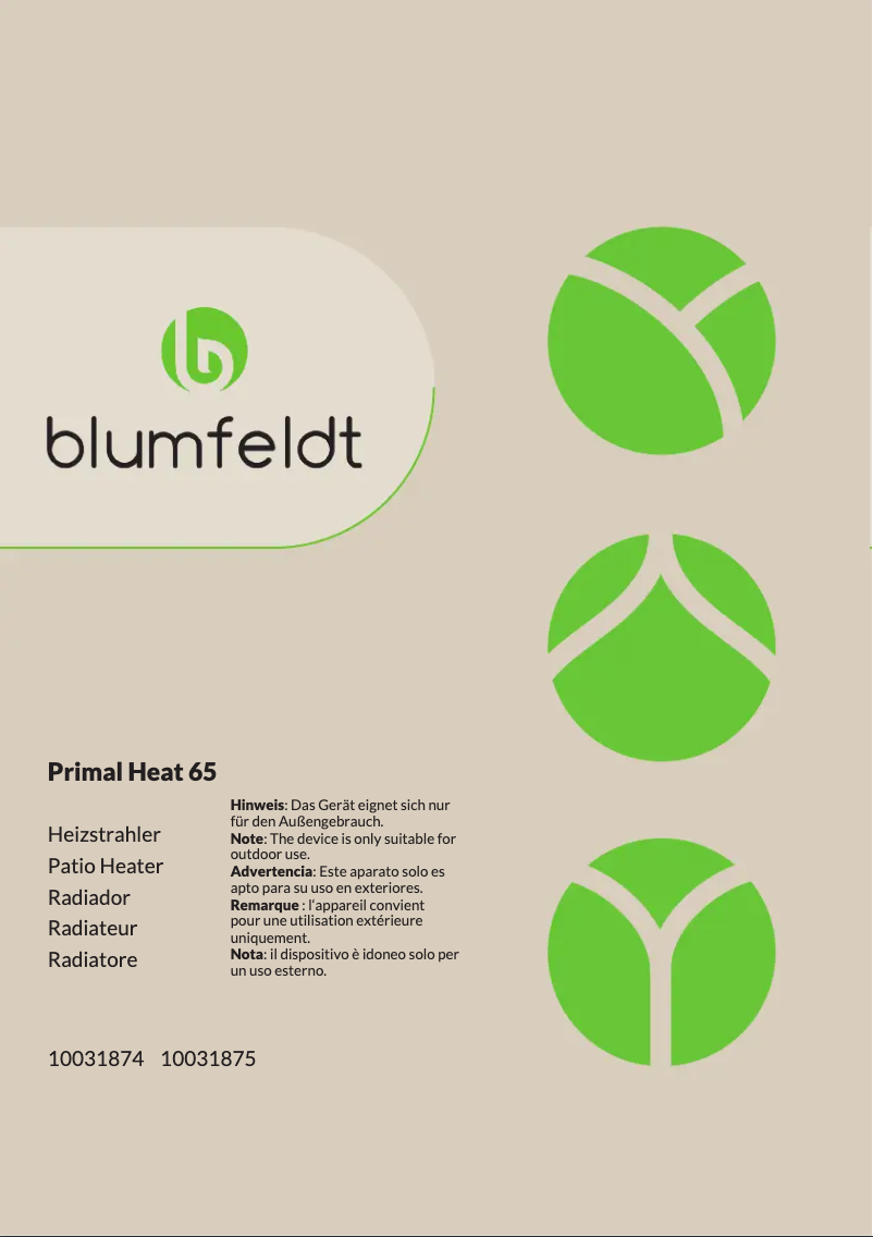 Page n°1 - Manuel utilisateur Blumfeldt Primal Heat 95