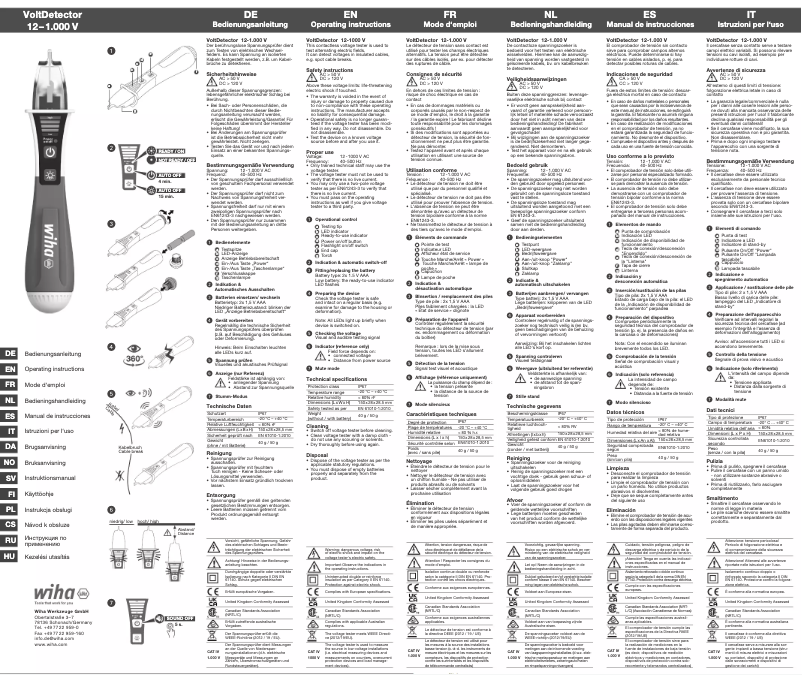 Page 1 de la notice Manuel utilisateur Wiha 43797