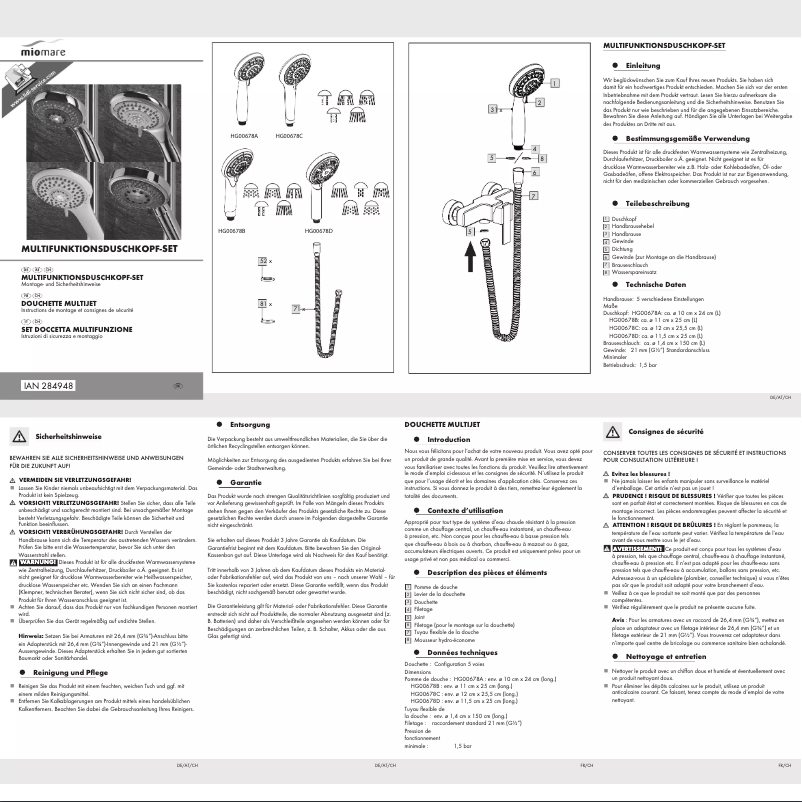Image de la première page du manuel de l'appareil IAN 284948