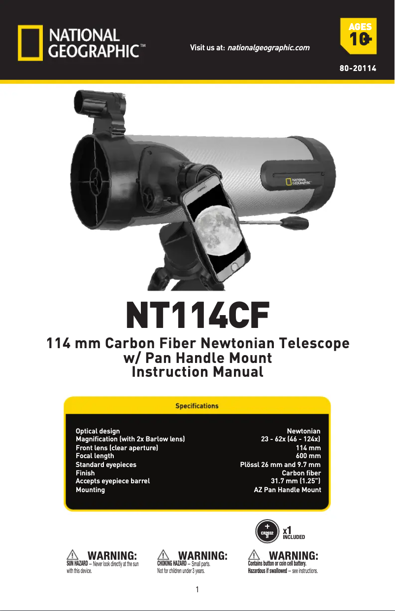 Page n°1 - Manuel utilisateur National Geographic NT114CF