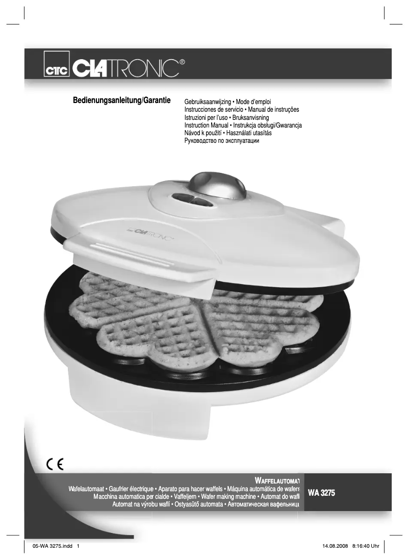 Page 1 de la notice Manuel utilisateur Clatronic WA 3275