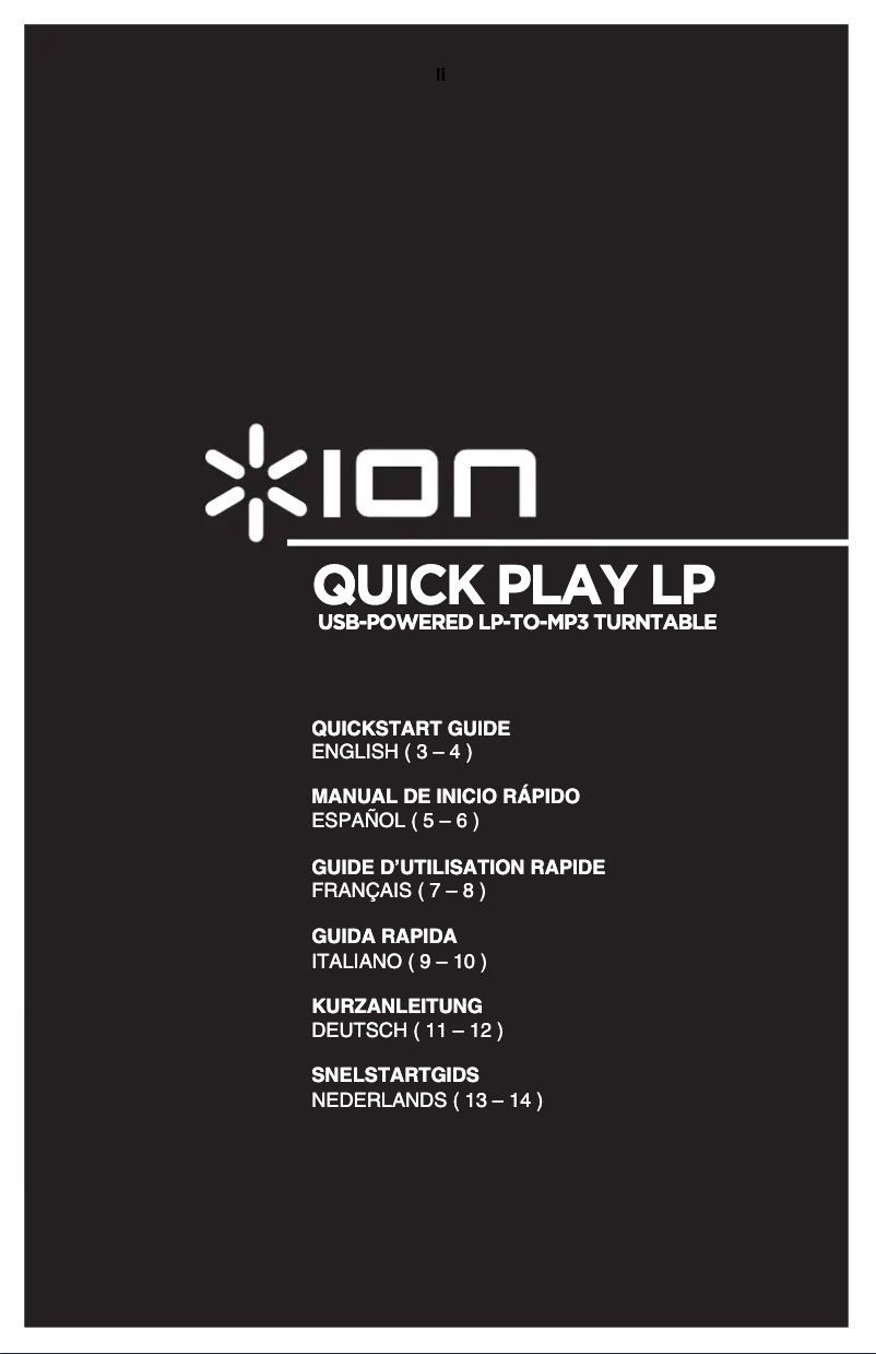 Image de la première page du manuel de l'appareil Quick Play LP
