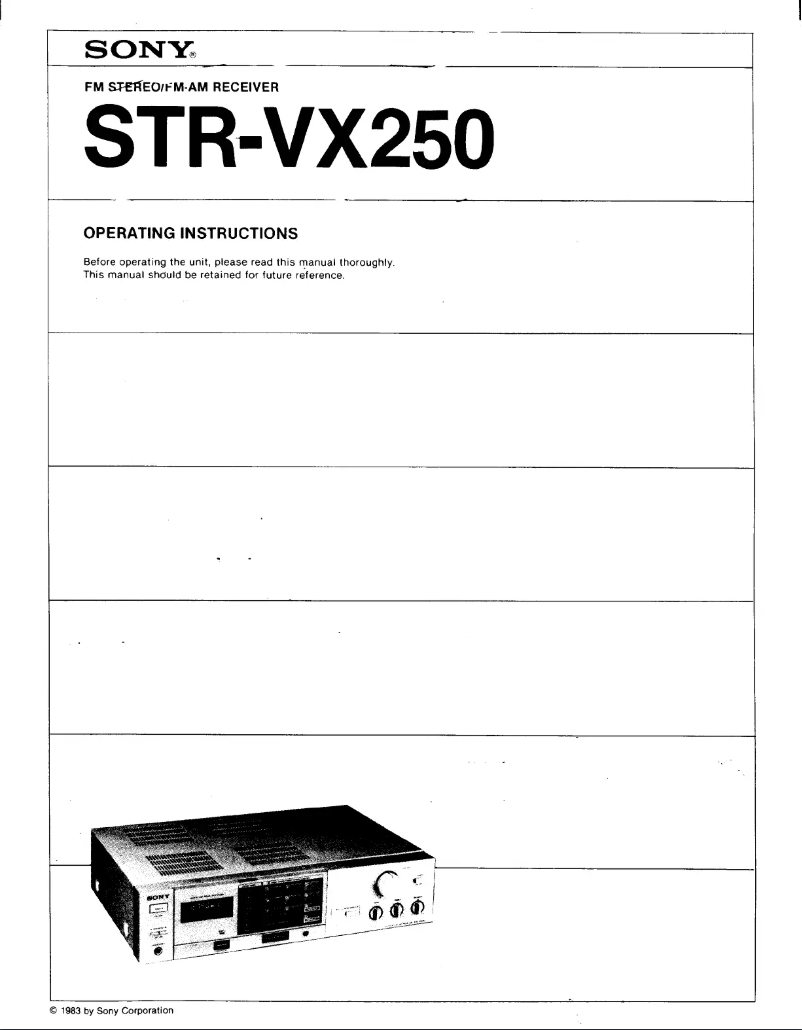 Page n°1 - Manuel utilisateur Sony STR-VX250