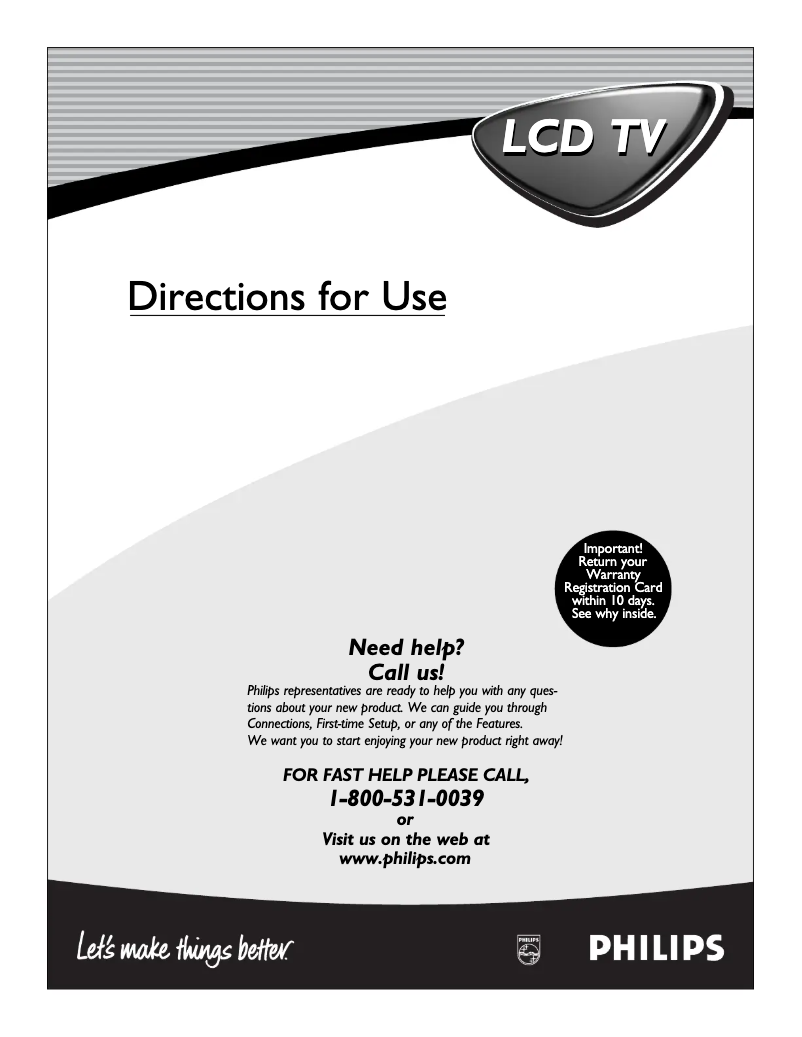 Page 1 of the manual User Manual Philips 15PF9945
