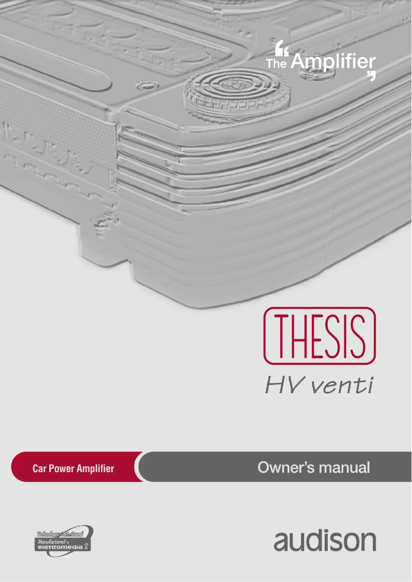 Page 1 de la notice Mode d'emploi Audison Thesis HV Venti