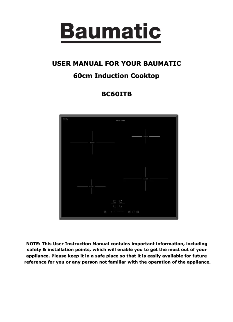 Page 1 de la notice Manuel utilisateur Baumatic BC60ITB