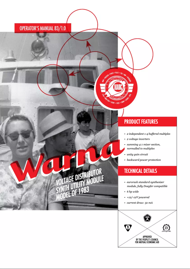 Image de la première page du manuel de l'appareil Warna