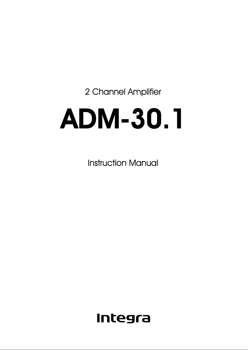 Page 1 de la notice Manuel utilisateur Integra ADM-30.1