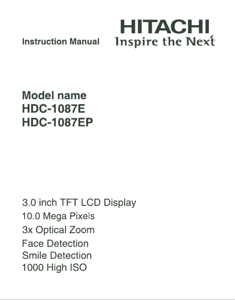 Image de la première page du manuel de l'appareil HDC-1087E